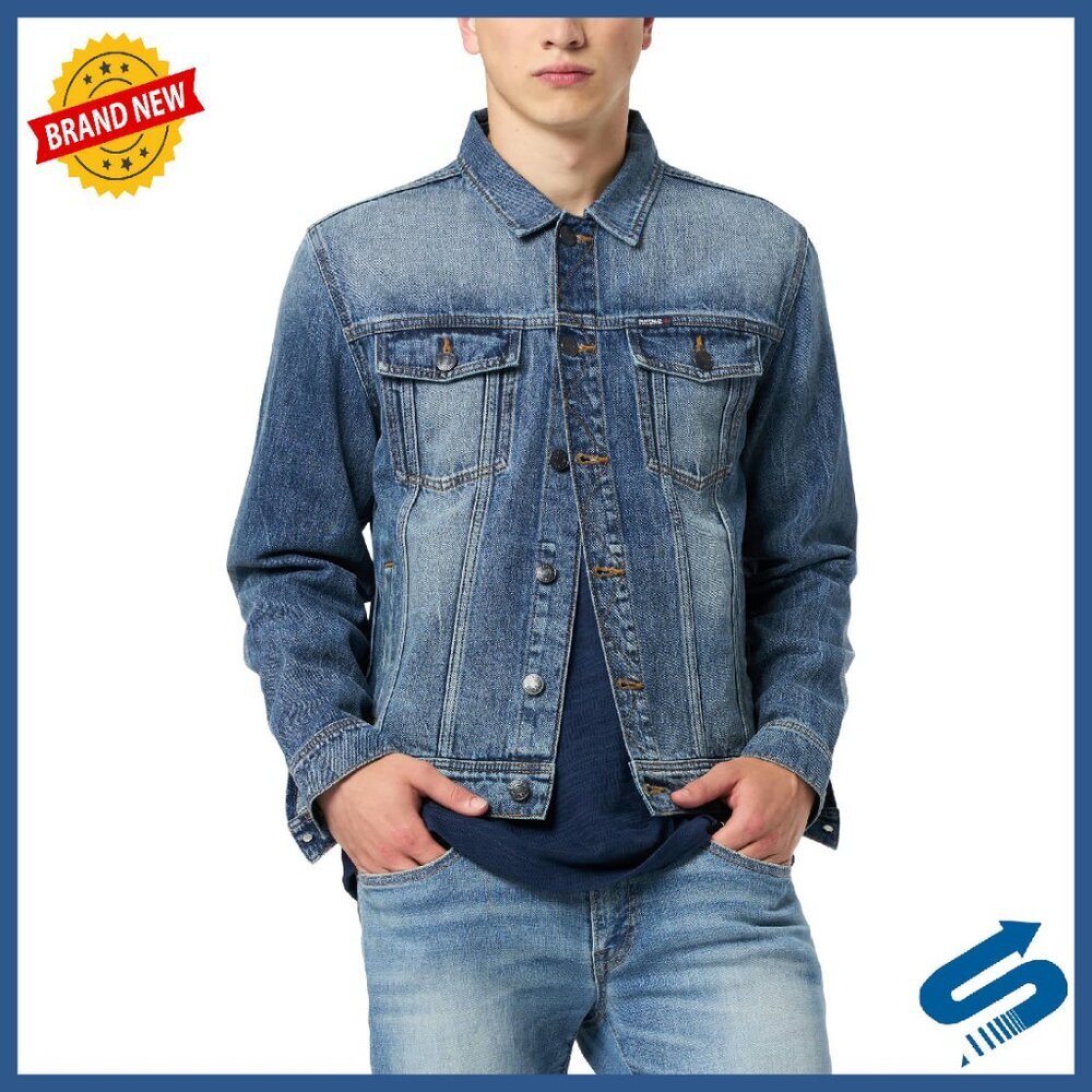 Mens Denim Trucker Jacket Vintage Style Shacket Sizes S-XXL